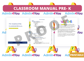 Preview of Classroom Manual for Pre-K Classroom