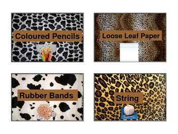 classroom material labels animal prints by play laugh learn tpt