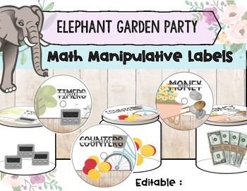 Preview of Classroom Math Manipulative Labels: Organize & Enhance Learning Back to School