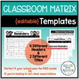 Classroom Matrix Templates