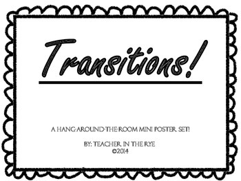Preview of Classroom Mini Poster Set: Transitions