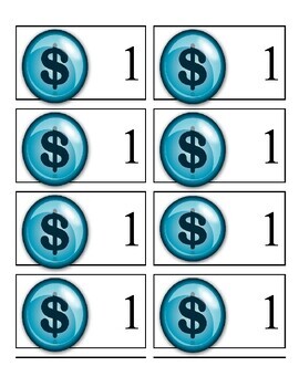 Preview of One Dollar Bill Classroom Money for Token Economy