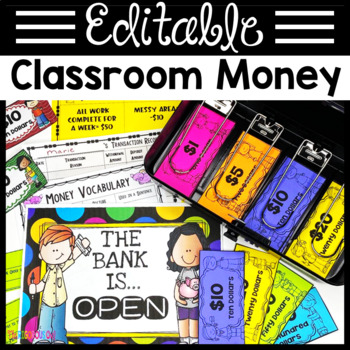 Preview of Class Money - Classroom Economy System - Editable