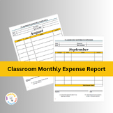Classroom Monthly Expense Report