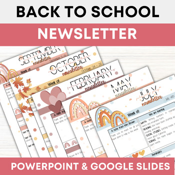 Preview of Classroom Monthly Weekly Classroom Newsletter Editable Template