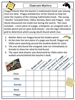 classroom mystery logic puzzle by teresa king teachers pay teachers