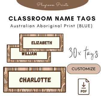 Preview of Classroom Name Tags | Australian Aboriginal Print