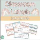 Classroom Name Tags and Labels - Boho Rainbow