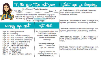 Preview of Classroom Newsletter