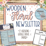 Classroom Newsletter - Digital & Printable Versions - Wood