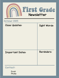 Classroom Newsletter EDITABLE - Digital/Printable |NEUTRAL