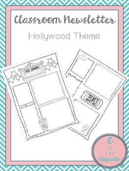 Preview of Classroom Newsletter Hollywood Theme