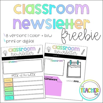 Preview of Classroom Newsletter | Print and Digital | Editable | PowerPoint & Google Slides