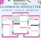 Classroom Newsletter, School Newsletter Template, Classroom Printables