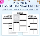 Classroom Newsletter, School Newsletter Template, Classroom Printables