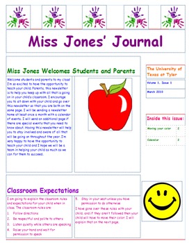 Preview of Classroom Newsletter Template