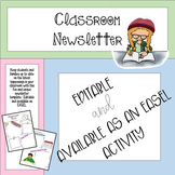 Classroom Newsletter Template - Back to School/Year Round