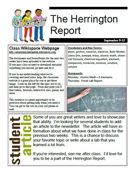 Preview of Classroom Newsletter Template Using Microsoft Publisher