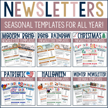 Preview of Editable Classroom Newsletter Templates | Weekly Newsletter Template Editable