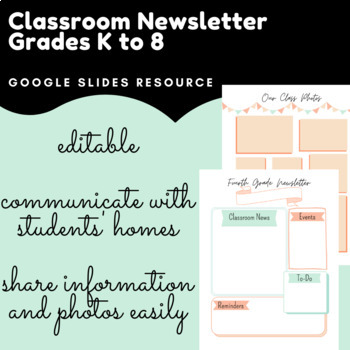 Preview of Classroom Newsletter Templates - EDITABLE - Print or Digital - K to 8th