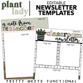 Classroom Newsletter Templates - Editable - Boho Plant