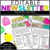 Classroom Newsletter Templates | Editable | Print or Digital 