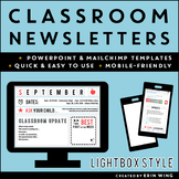 Classroom Newsletter Templates: Lightbox Marquee Style