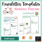 Classroom Newsletter Templates | Spring Theme | Digital
