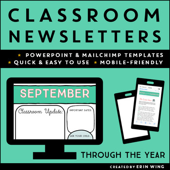 Classroom Newsletters Through the Year: Editable Templates