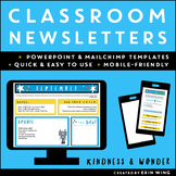 Digital Classroom Newsletter Templates (Editable): Kindnes