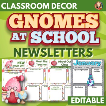 Preview of Classroom Newsletter Templates in Gnomes Theme