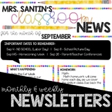 Classroom Newsletter - Watercolor Rainbow Dot EDITABLE