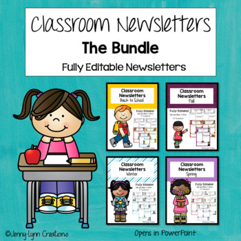 Preview of Classroom Newsletters Fully Editable Bundle