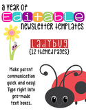 Editable Newsletter Templates (10 included): Ladybug Theme