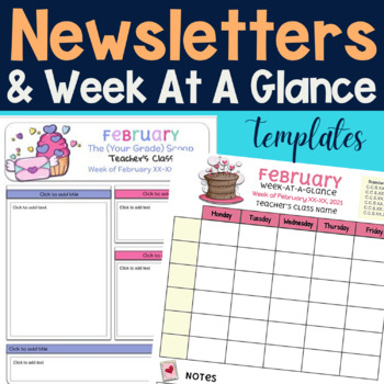 Preview of Classroom Newsletters & Week-At-A-Glance Templates | Classroom Management
