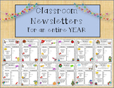 Classroom Newsletter Templates:  All year templates/Seasons