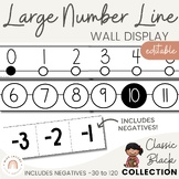 Classroom Number Line Display with Negatives | Black Basic