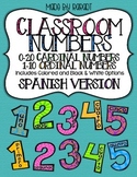 Classroom Numbers SPANISH VERSION {Cardinal Numbers 0-20 &