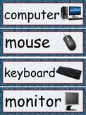 Classroom Object Labels/Signs - Class Setup - Red and Blue