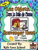 Classroom Object Scavenger Hunt--In FRENCH !