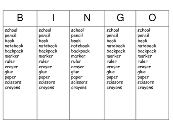 ESL Classroom Objects Bingo Game (teacher made) - Twinkl