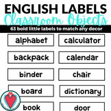 Classroom Labels in English School Supplies Classroom Obje