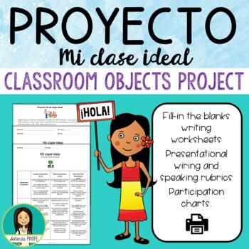 Preview of Spanish Classroom Objects Project - Mi clase ideal