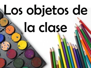 Preview of Classroom Objects Vocabulary Power Point in Spanish