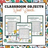 Classroom Objects Word Search | Back to School Activities