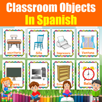 Classroom Objects in Spanish Flashcards. Spanish vocabulary flash cards ...