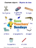 Classroom Objects in Spanish Worksheets, Games, Activities