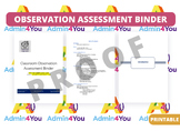 Classroom Observation Assessment Binder