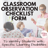 Classroom Observation Checklist Form- Special Education/ S