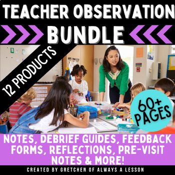 Preview of Instructional Coaching Forms: Classroom Observation Editable & Digital BUNDLE